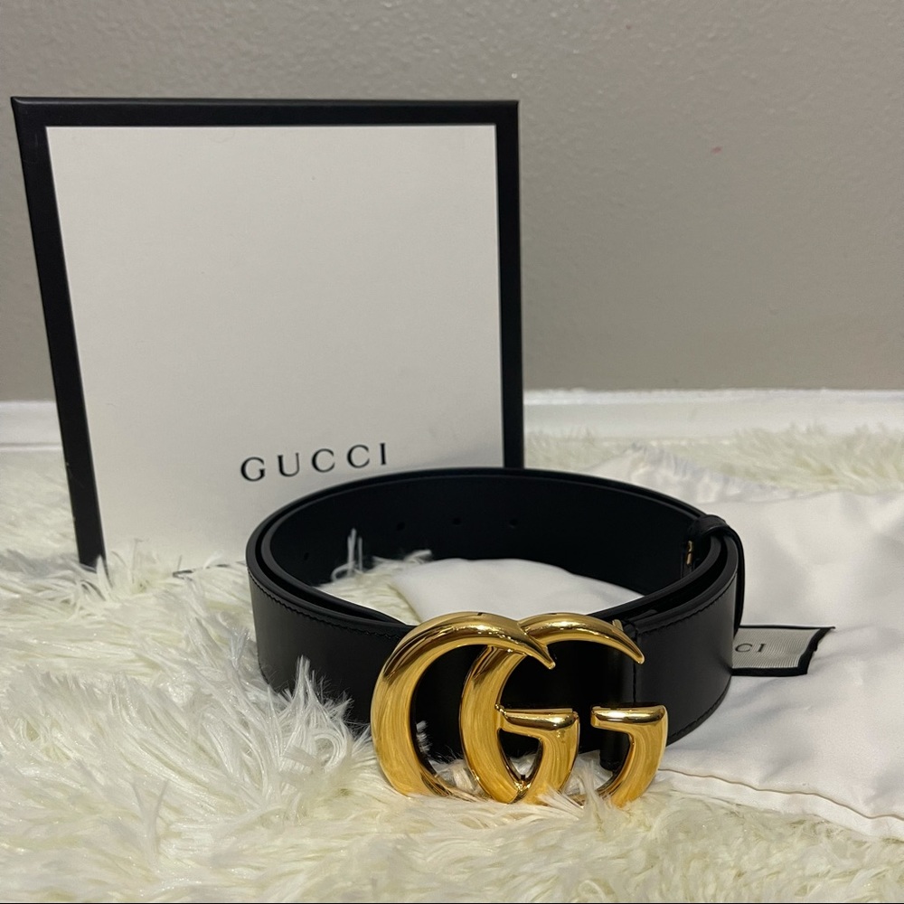 Authentic GG Gucci Marmont Leather Belt